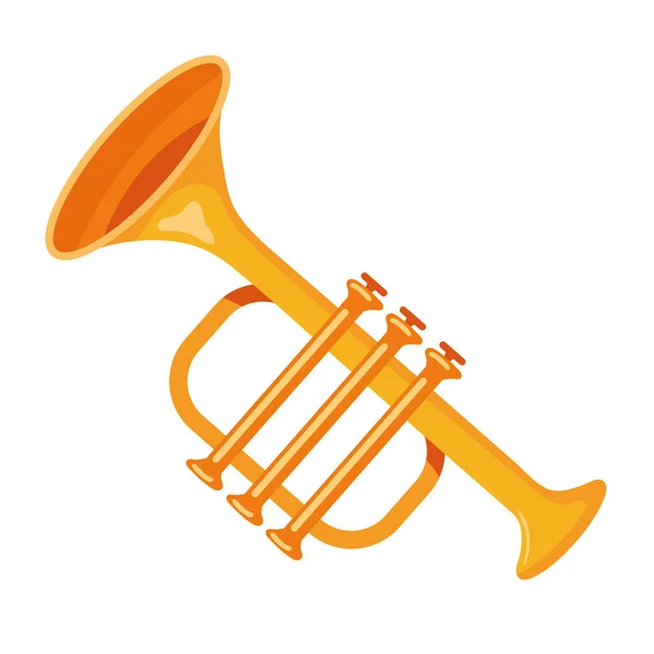 Instrumento Trompete Ícone Isolado Musical — Vetor de Stock
