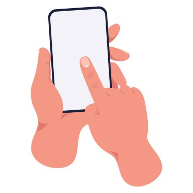 Eller akıllı telefon görüntüleme simgesine dokunuyor