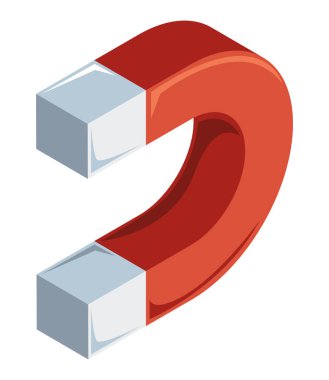 kırmızı mıknatıs klasik izole simgesi