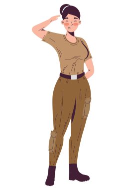 kadın askeri profesyonel işçi karakteri