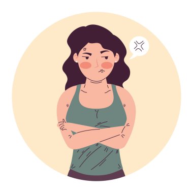 Kadın sinirli ruh hali içinde.