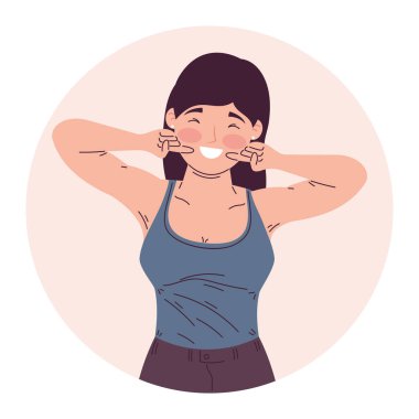 Mutluluk duygusu olan bir kadın.