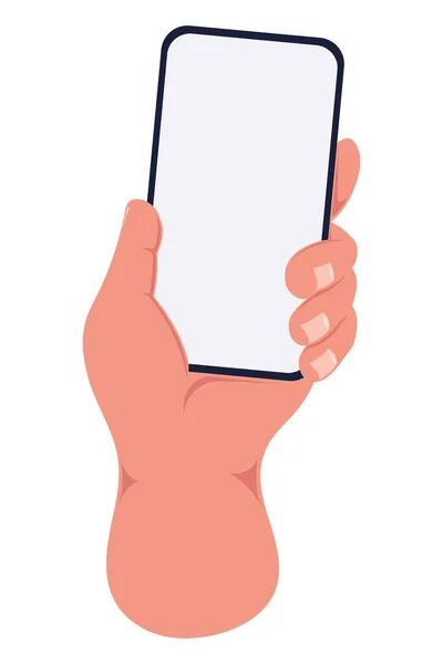 Hand Mit Smartphone Ikone — Stockvektor