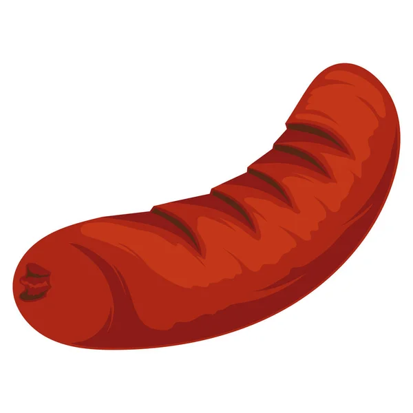 Fresh Sausage Food Isolated Icon — Vettoriale Stock