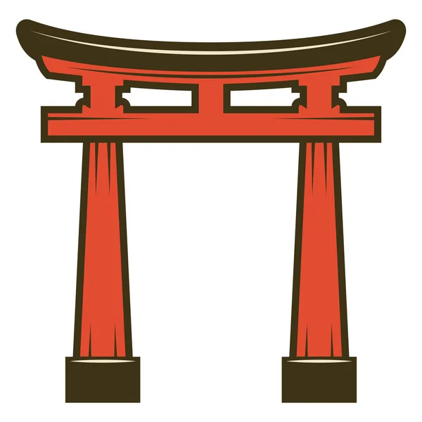Asiático Pagode Arco Tradicional Ícone —  Vetores de Stock