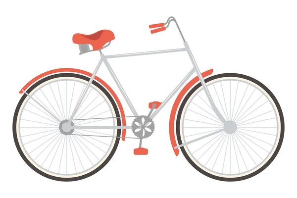 Ícone Bicicleta Cinza Vermelho — Vetor de Stock