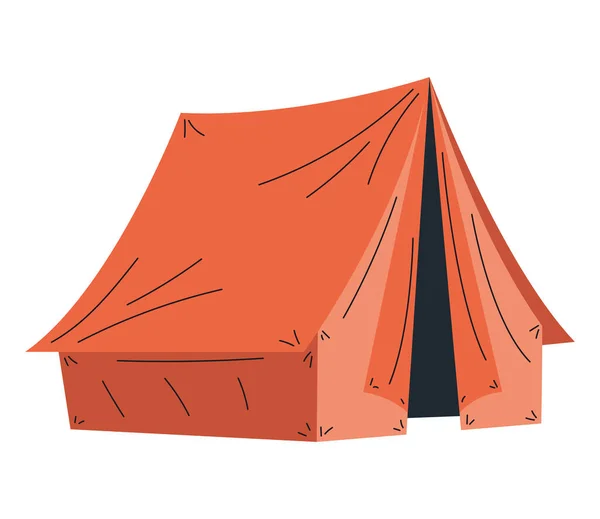 Tente Camping Rouge Icône Isolée — Image vectorielle
