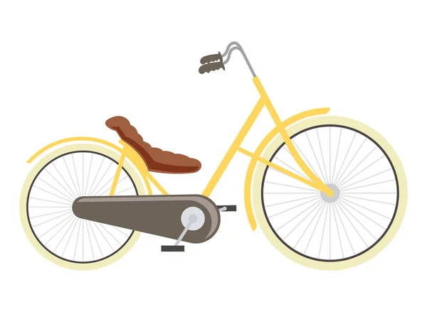 Yellow Old Bicycle Vehicle Icon — Stock Vector