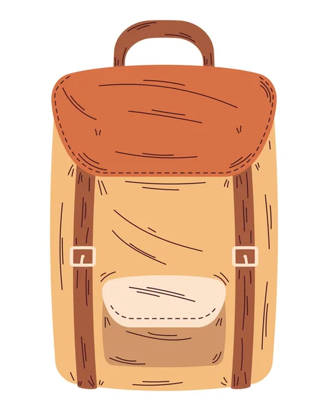 Orange Camping Travel Bag Equipment Icon — Stok Vektör