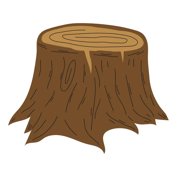 Řezaný Strom Kmen Příroda Ikona — Stockový vektor