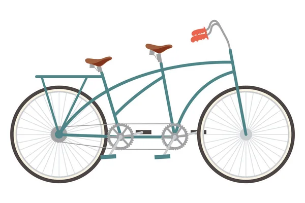 Graue Fahrrad Tandem Stil Ikone — Stockvektor