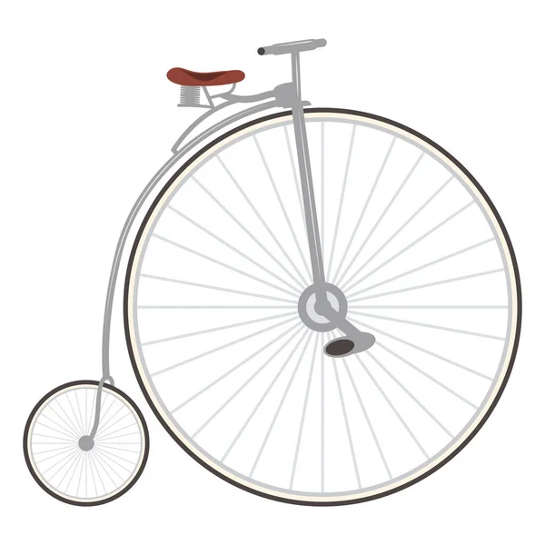Antique Gray Bicycle Vehicle Icon — Stock Vector