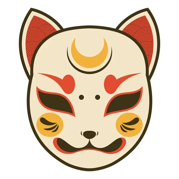 stock vector japanese cat head mask icon