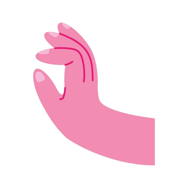 Pink Hand Touching Gesture Icon — Stock Vector