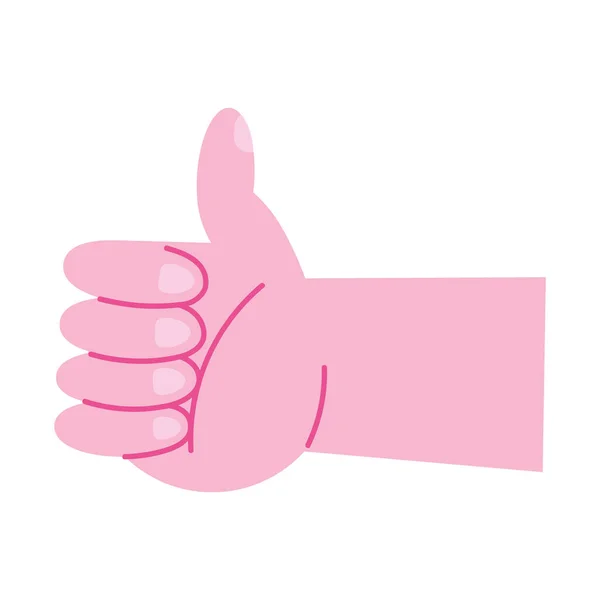 Roze Hand Menselijk Als Pictogram — Stockvector