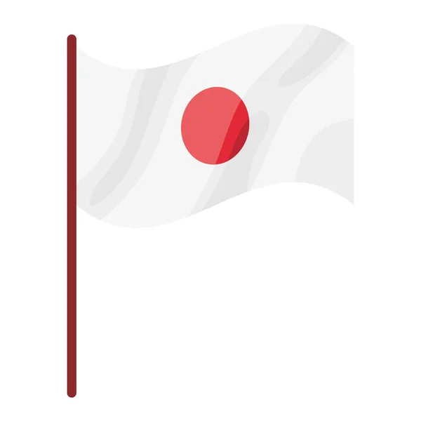 Japanese Flag Pole Icon — Stock Vector