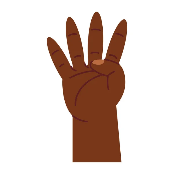 Afro Hand Human Counting Icon — Stockvektor