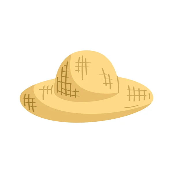 Соломенная Шляпа Фермера Аксессуар Значок — стоковый вектор