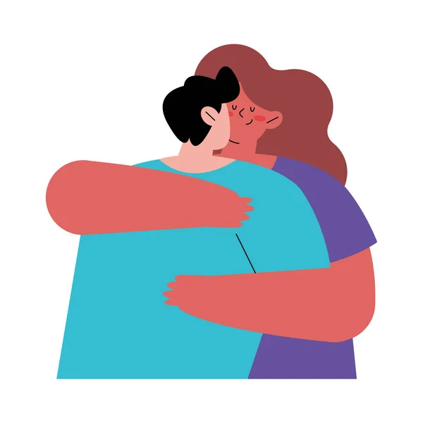 Para Całowanie Przytulanie Znaków — Wektor stockowy