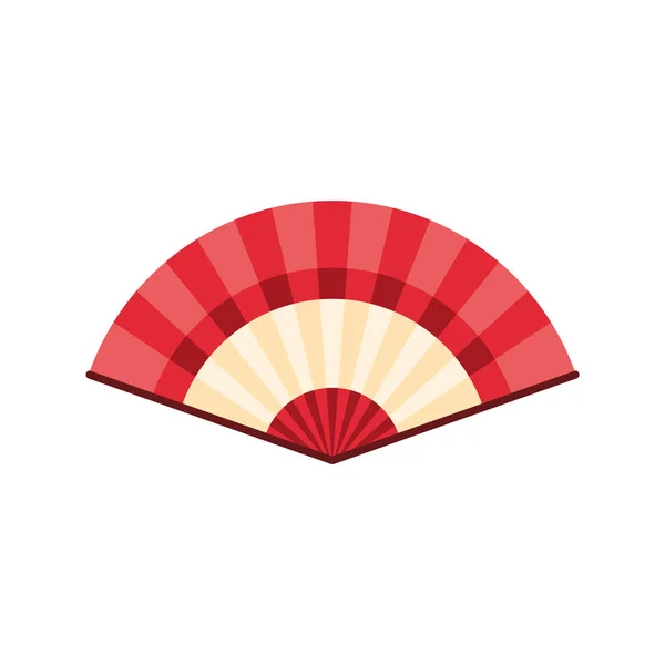 Asian Culture Red Fan Decorative Icon — Vetor de Stock