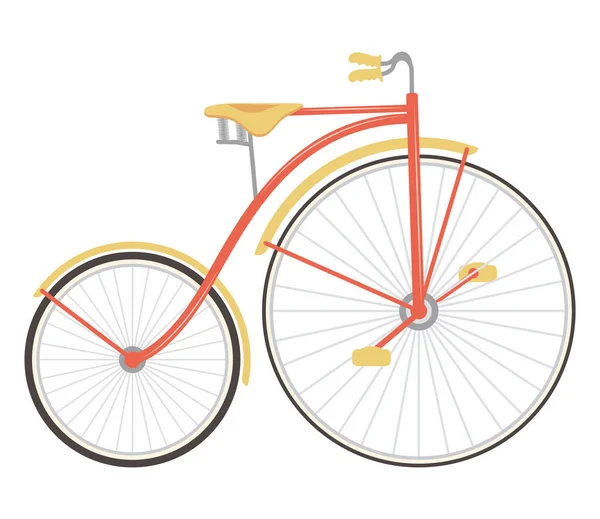 Rote Antike Fahrrad Fahrzeug Ikone — Stockvektor