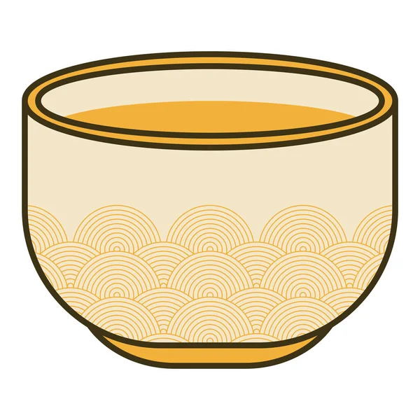 Japanische Schale Keramik Utensil Symbol — Stockvektor