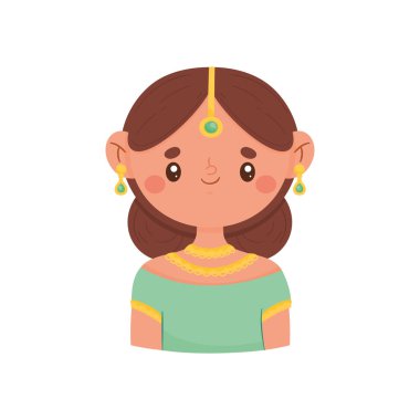 Yeşil takım elbiseli Hintli kadın.