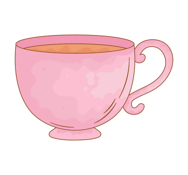 ピンク色のカップアイコンのお茶 — ストックベクタ