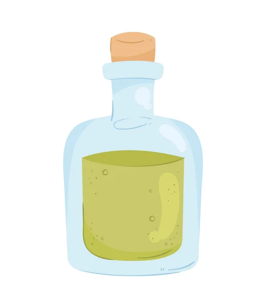 Olivolja Transparent Flaska Ikon — Stock vektor
