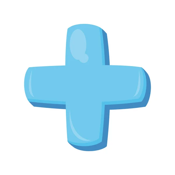 Medyczny Niebieski Krzyż Symbol Ikona — Wektor stockowy