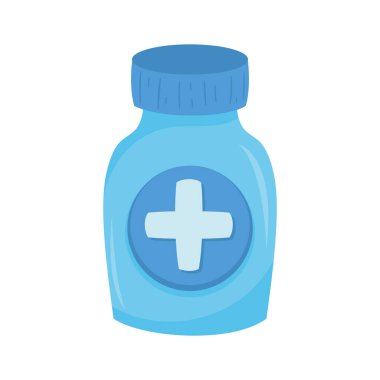 Çapraz simgeli aşı şişesi