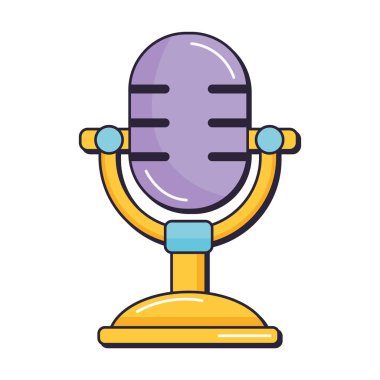 retro microphone audio device tech icon