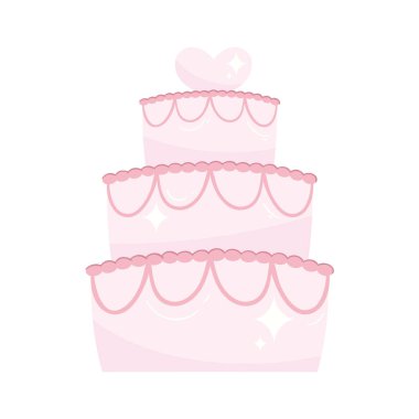 Kalp ikonlu düğün pastası