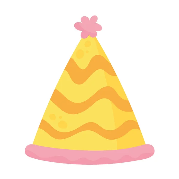 Yellow Party Hat Accessory Icon — Stock Vector