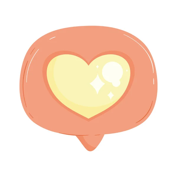 Speech Bubble Heart Icon — Stock Vector