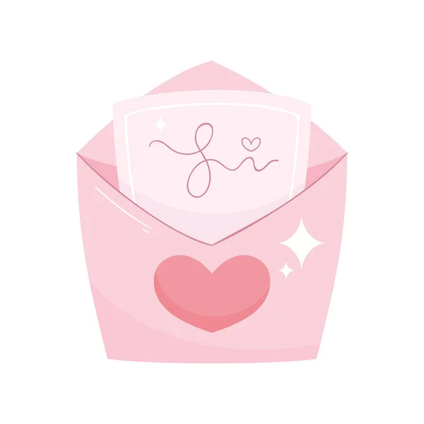 Heart Love Letter Romantic Icon — Stock Vector