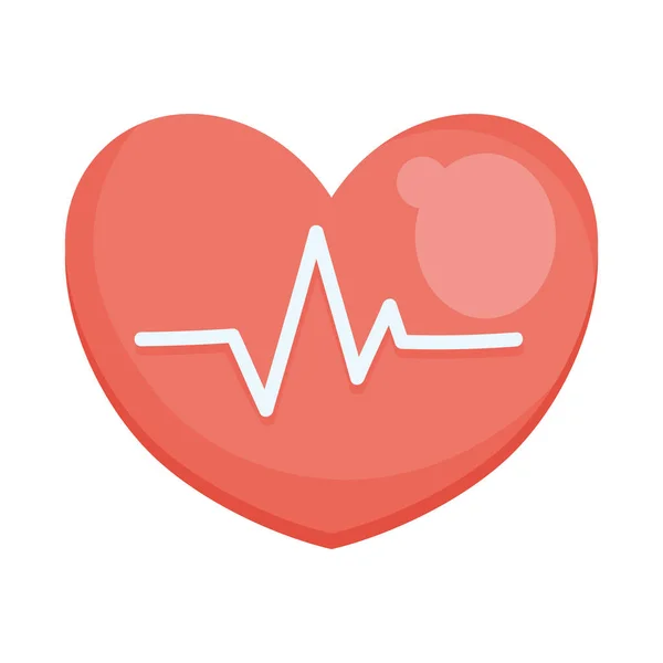 Сердце Кардио Значком Сердцебиения — стоковый вектор