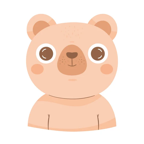 Urso Rosa Bonito Personagem Animal —  Vetores de Stock