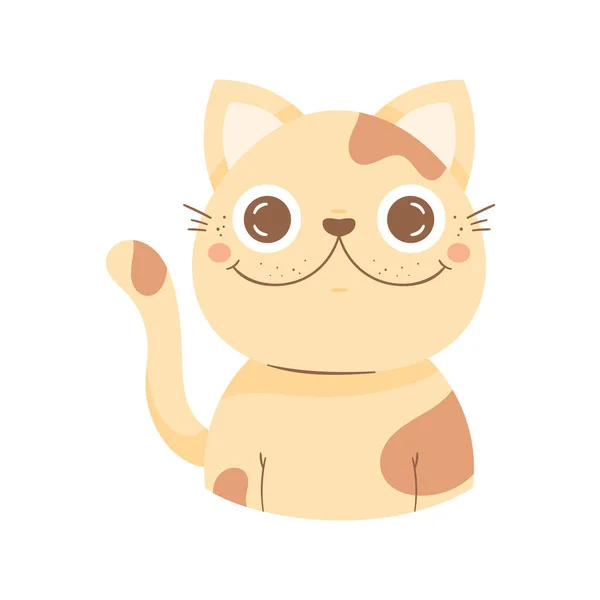 Roztomilý Kočka Zvíře Rozkošný Charakter — Stockový vektor