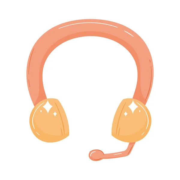 Headset Audio Device Tech Icon — Vetor de Stock