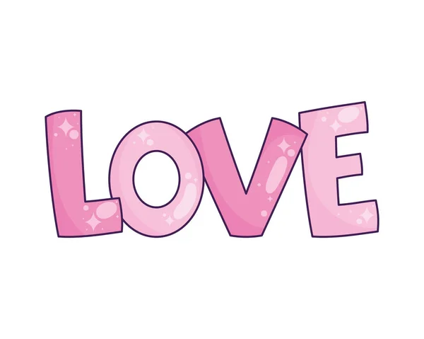 Ροζ Λέξη Αγάπης Απομονωμένο Εικονίδιο — Διανυσματικό Αρχείο