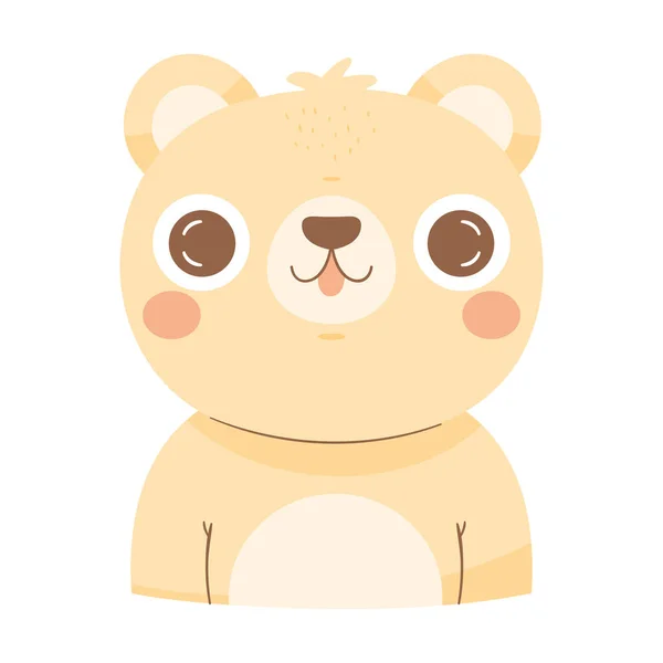 Aranyos Bézs Medve Állat Karakter — Stock Vector