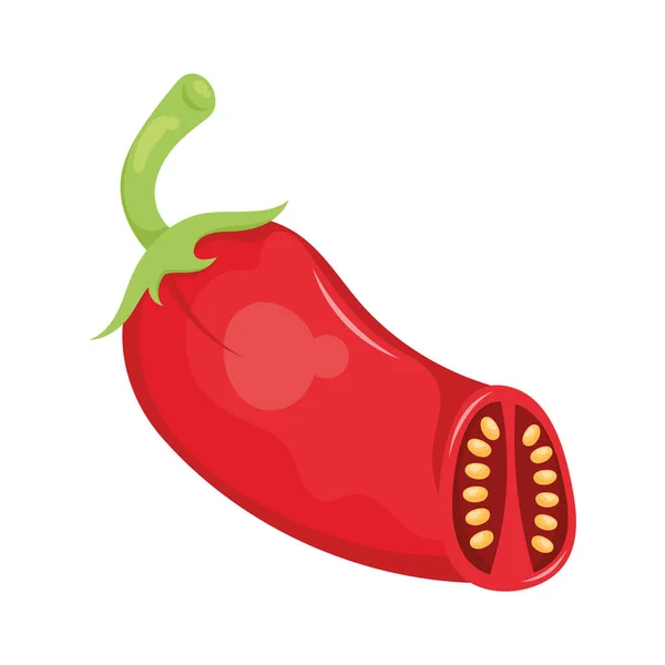 Κόκκινη Πιπεριά Τσίλι Κομμένη Λαχανικά — Διανυσματικό Αρχείο