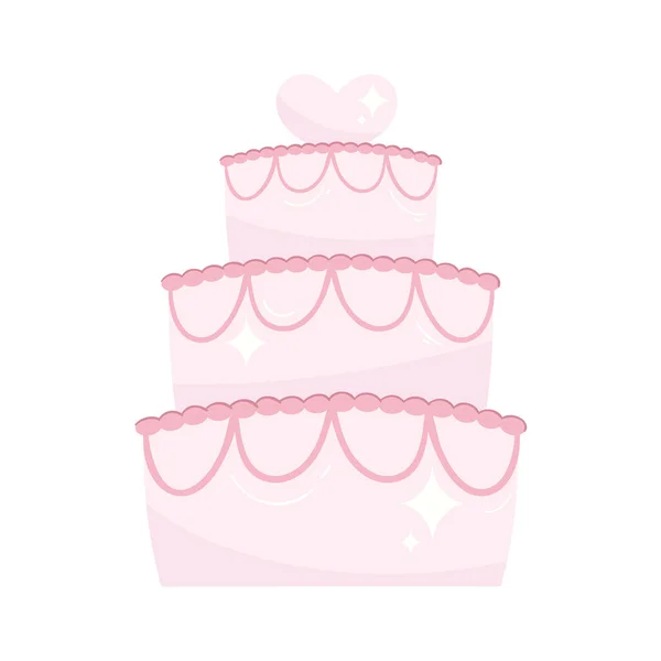 Wedding Cake Heart Icon — Stock Vector