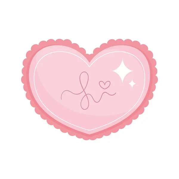 Розовое Сердце Икона Любви — стоковый вектор