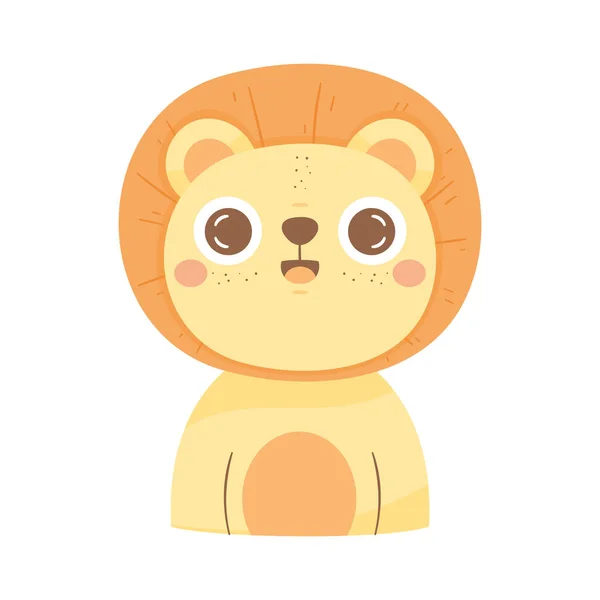 かわいいライオン動物の愛らしいキャラクター — ストックベクタ
