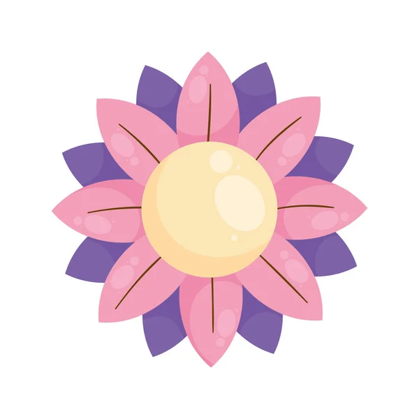 Pink Purple Flower Icon — Stock Vector