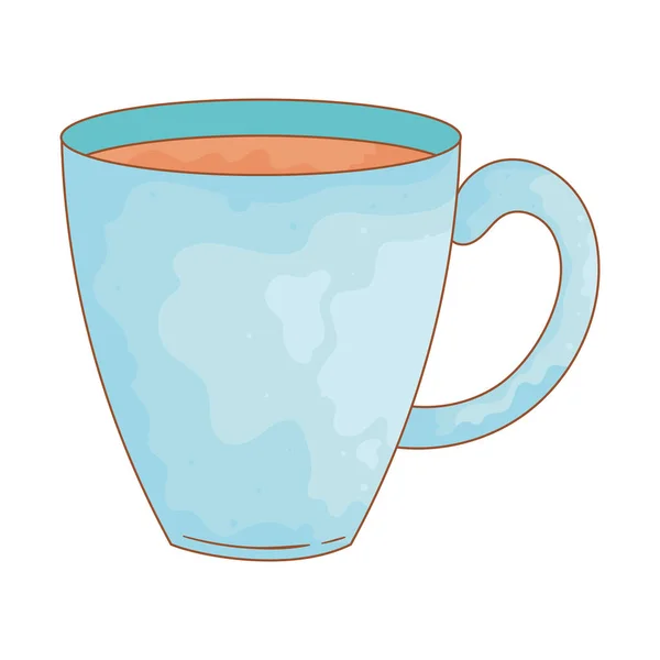 Mavi Kupa Simgesinde Çay — Stok Vektör