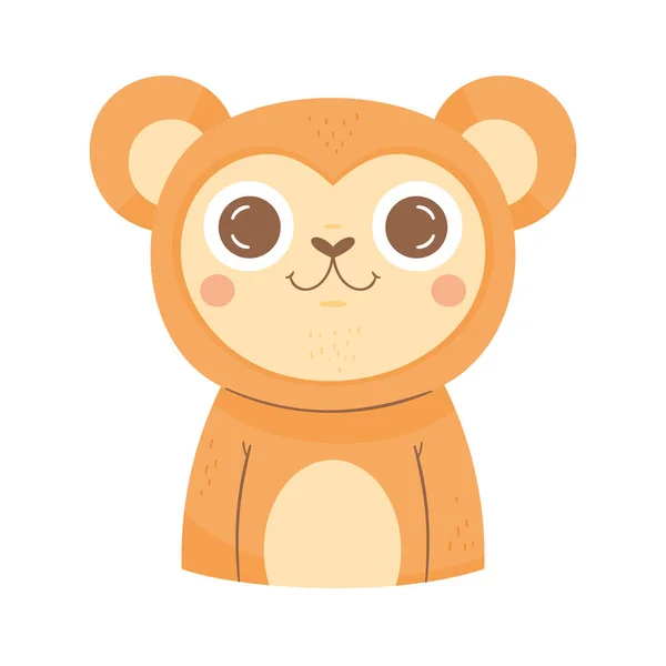 かわいい猿動物かわいいキャラクター — ストックベクタ