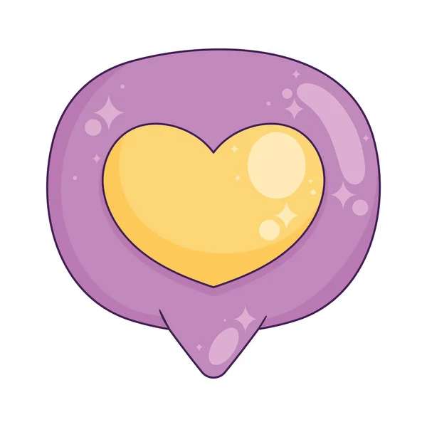Heart Love Speech Bubble Icon — Stock Vector